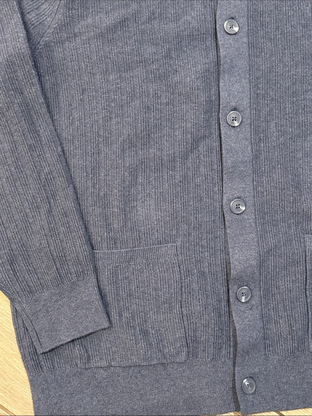 Goodfellow & Co Navy Ribbed Button-Front Cardigan NWT